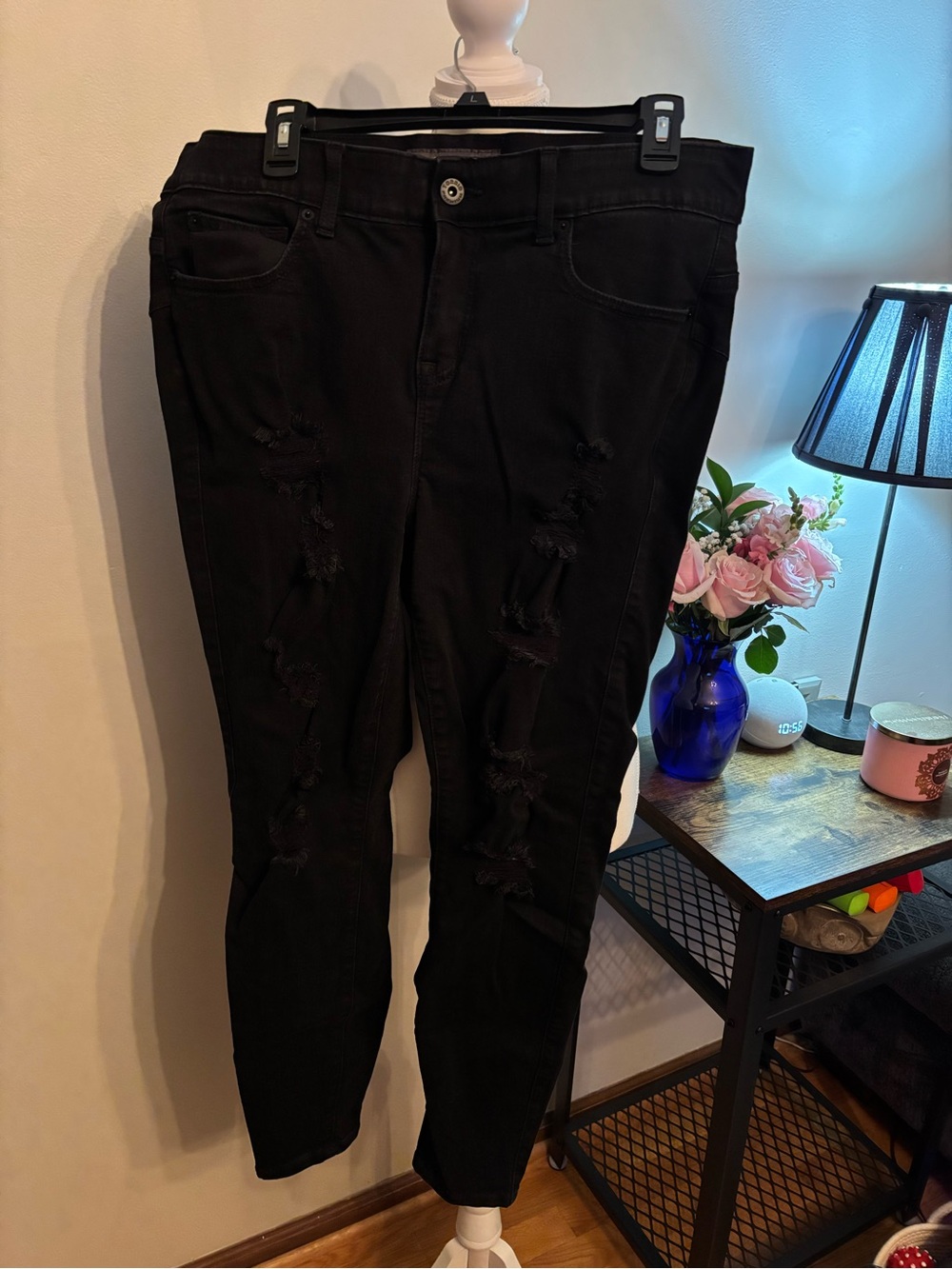 torrid Black Distressed Skinny Jeans